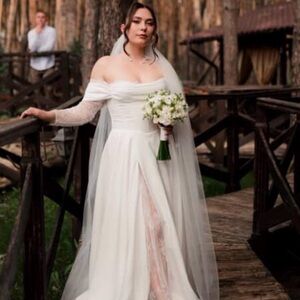 Baccarat White Off-Shoulder Wedding Dress